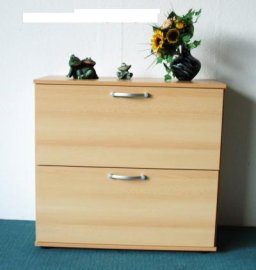 Komoda s dvířky - 2 segmenty - barva imitace dřeva a bílá | Kvalitní a levný nábytek z outletu, bazar nábytku | Euronábytek Praha