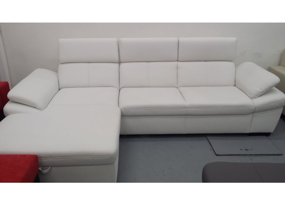 Rozkládací sedačka s odkládacím prostorem - bílá kůže-1gFwWpml3.jpg | Kvalitní a levný nábytek z outletu, bazar nábytku | Euronábytek Praha