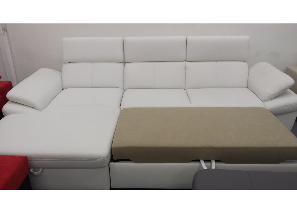 Rozkládací sedačka s odkládacím prostorem - bílá kůže-NRUWhdyY3.jpg | Kvalitní a levný nábytek z outletu, bazar nábytku | Euronábytek Praha